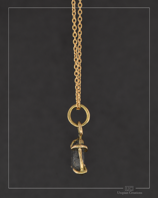 Tourmalated Quartz - 18k Yellow Gold - Poppy