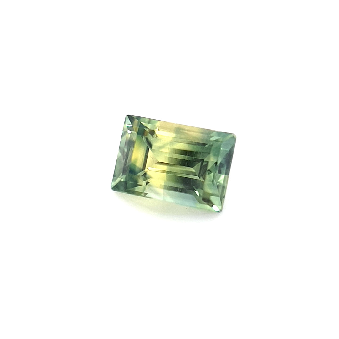 1.19ct Australian Sapphire, Parti, Teal, Blue, Yellow, Green - Baguette Cut