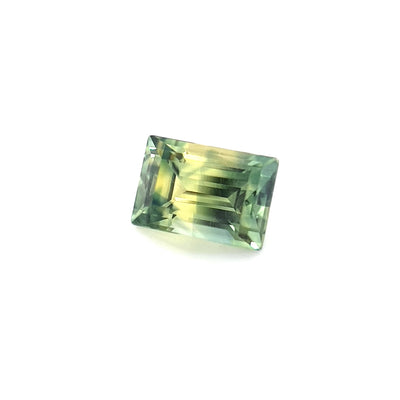 1.19ct Australian Sapphire, Parti, Teal, Blue, Yellow, Green - Baguette Cut