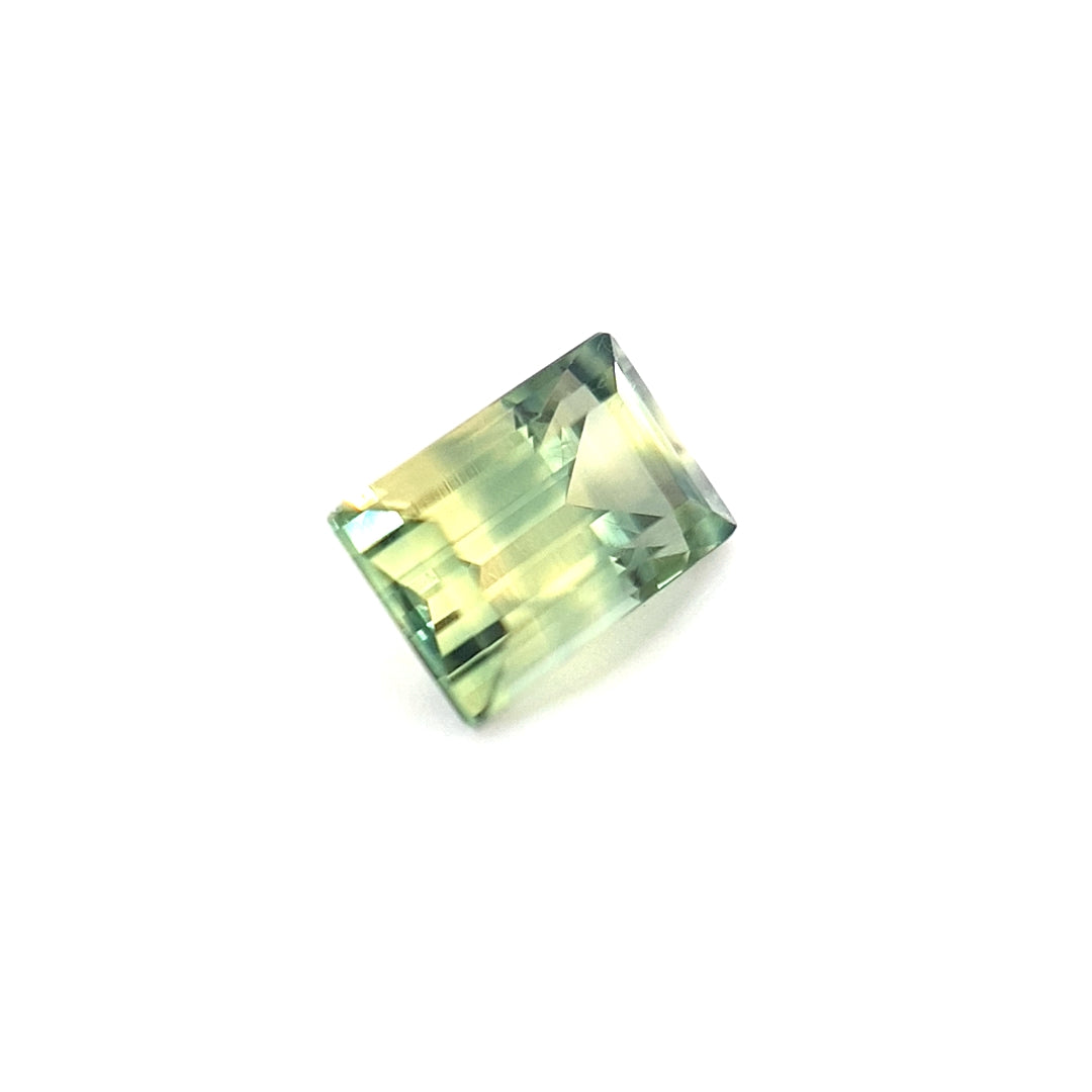 1.19ct Australian Sapphire, Parti, Teal, Blue, Yellow, Green - Baguette Cut