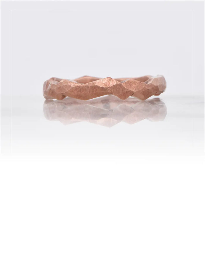 3mm faceted band, rose gold