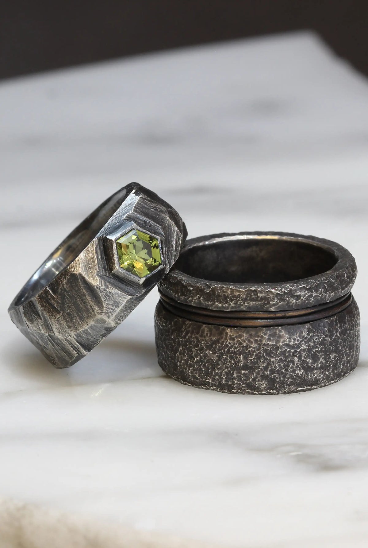 Wedding rings designed to feel right together — and right on their own