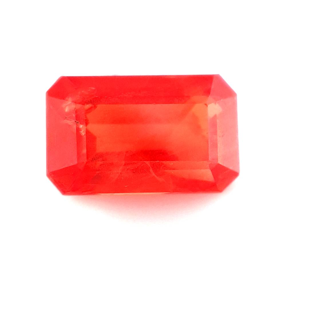 1.65ct Sri Lankan Sapphire, Red, Orange - Emerald Cut