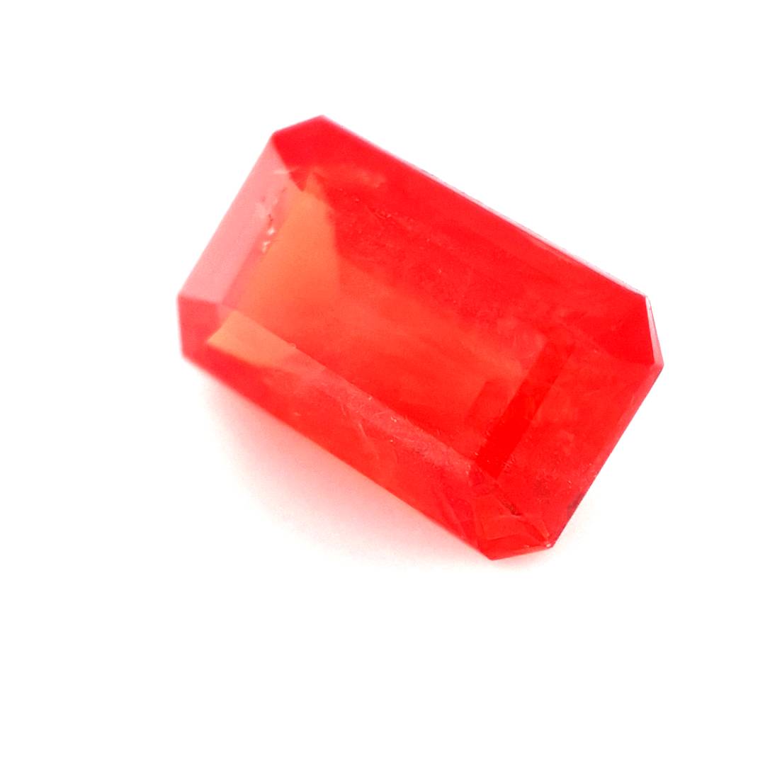 1.65ct Sri Lankan Sapphire, Red, Orange - Emerald Cut