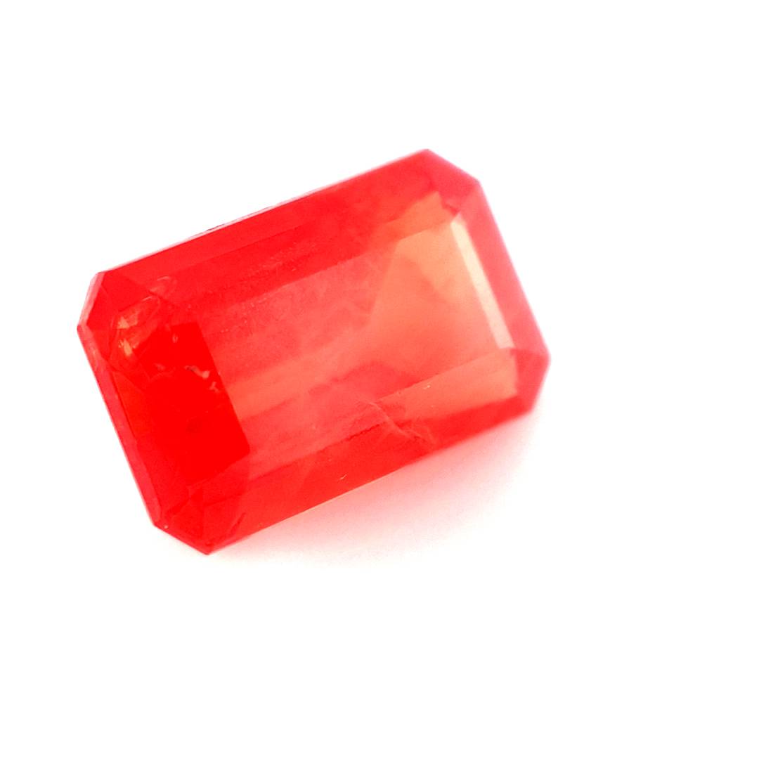 1.65ct Sri Lankan Sapphire, Red, Orange - Emerald Cut