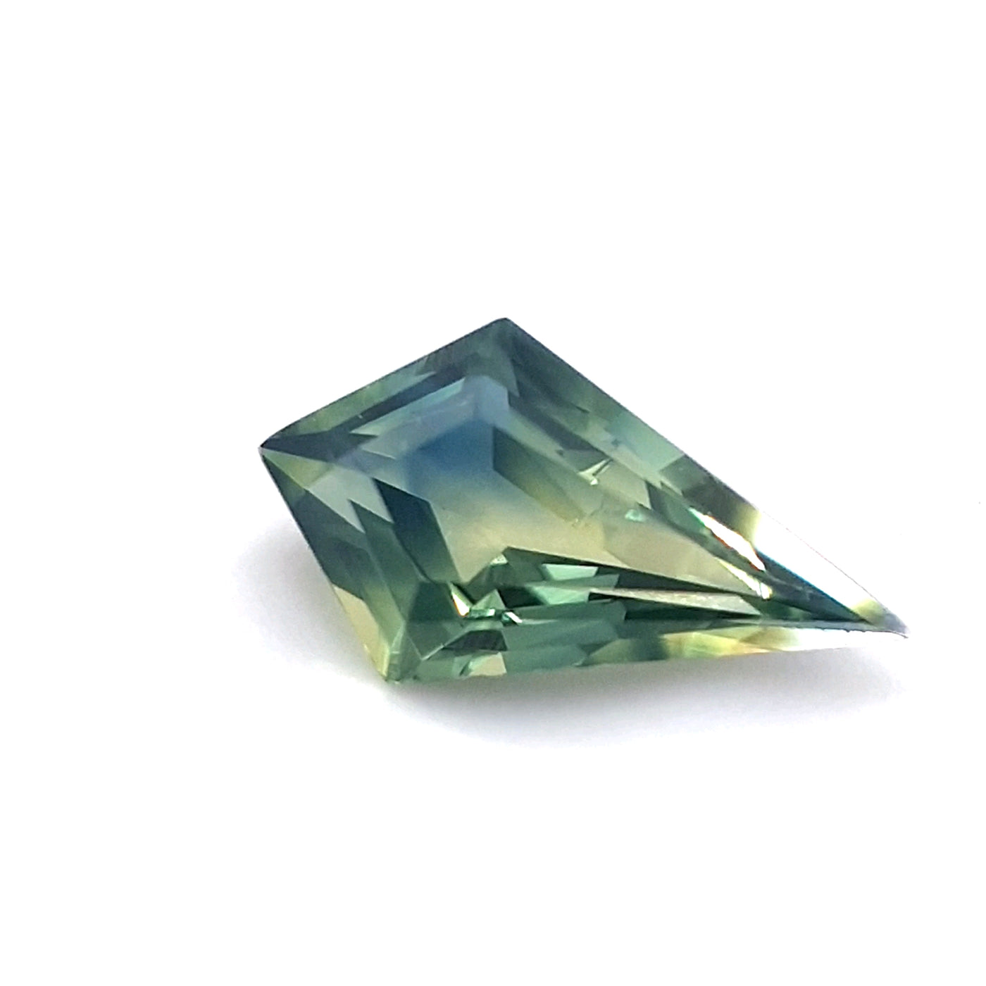 Australian Parti Sapphire – 0.74ct Kite, Step Cut, Blue yellow Teal