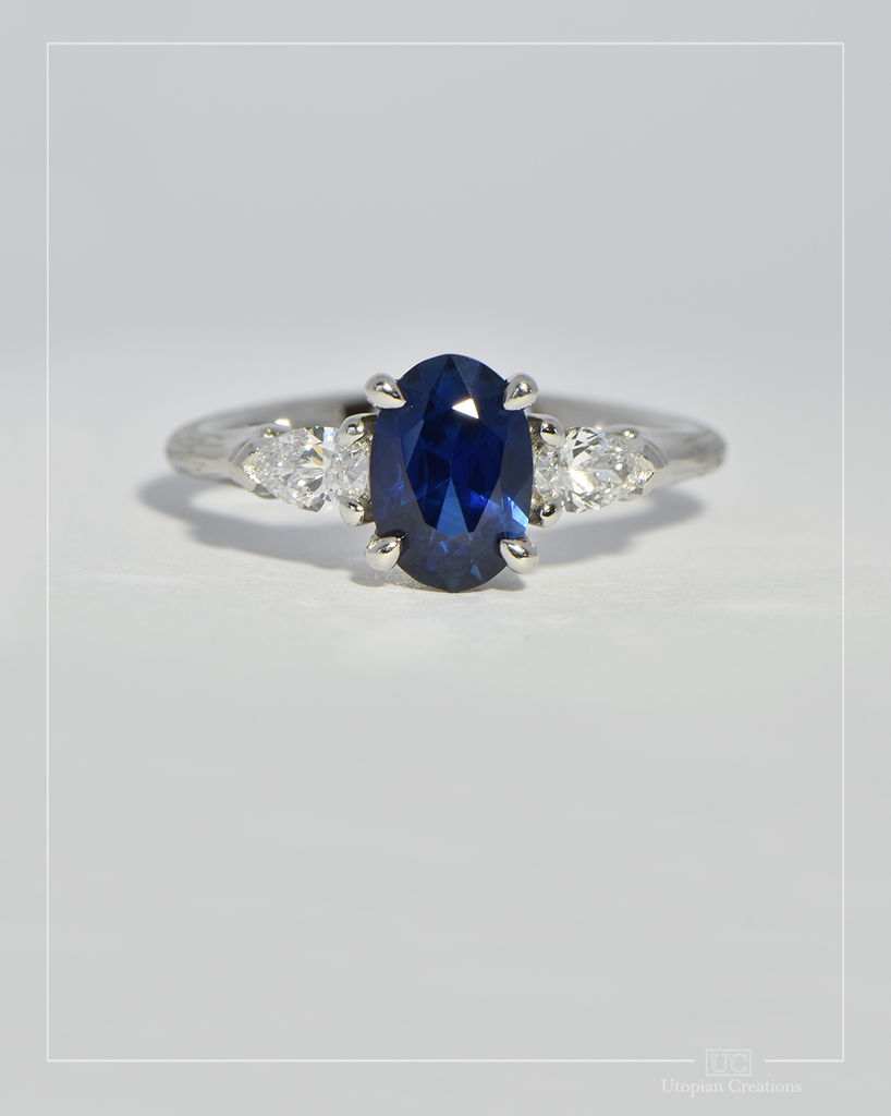 Platinum sapphire online and diamond ring