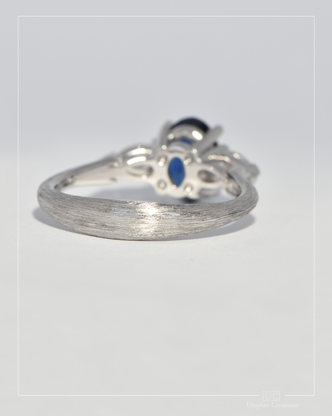 Nia - Royal Blue Sapphire and Diamond Platinum Ring - Baret Collection