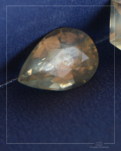 Montana Sapphire – 1.47ct Pear Cut, Opalescent Parti, Pastel Yellow, Green