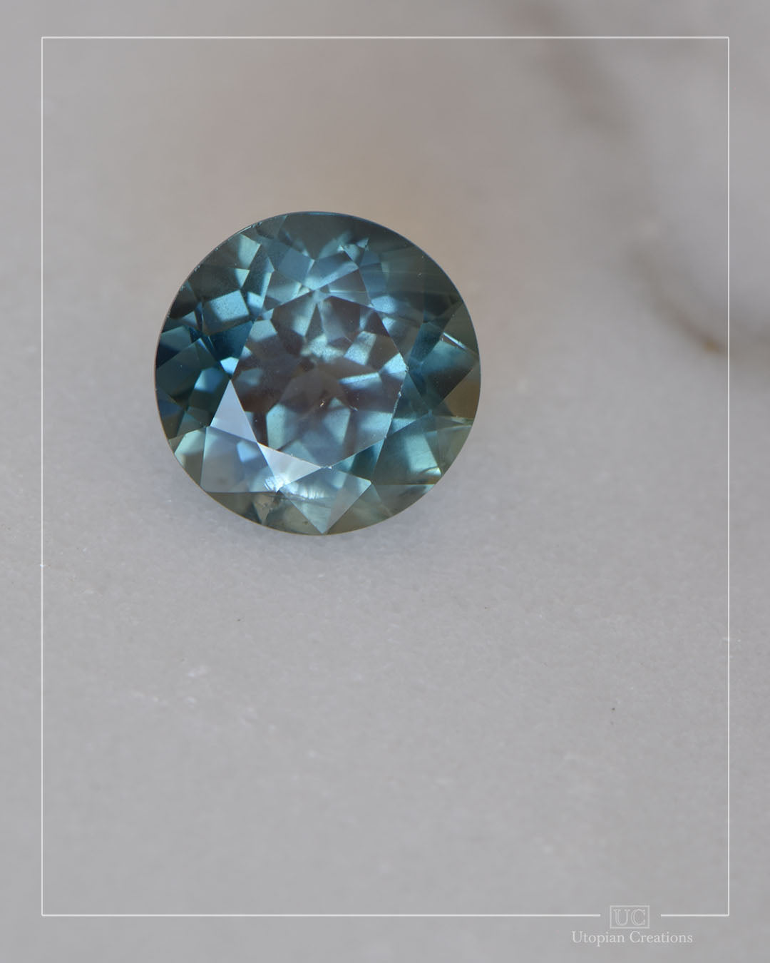 Queensland Sapphire – 2.32ct Round Cut, Teal, Green, Blue