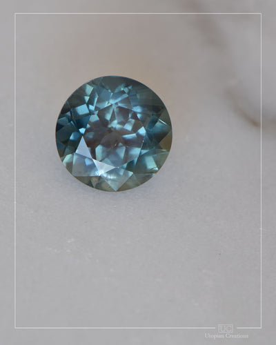 Queensland Sapphire – 2.32ct Round Cut, Teal, Green, Blue