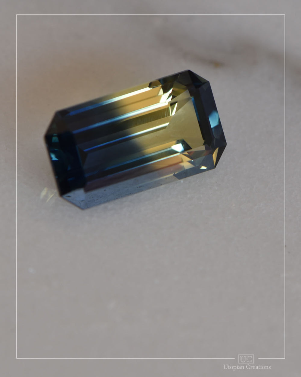 Queensland Sapphire – 1.81ct Emerald Cut, Parti, Blue, Yellow