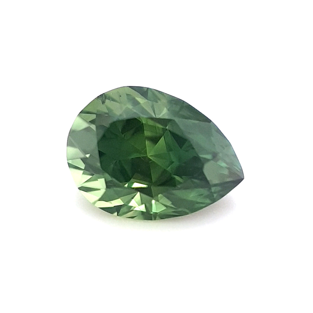 Queensland Sapphire – 1.60ct Pear Cut, Parti Green, Blue