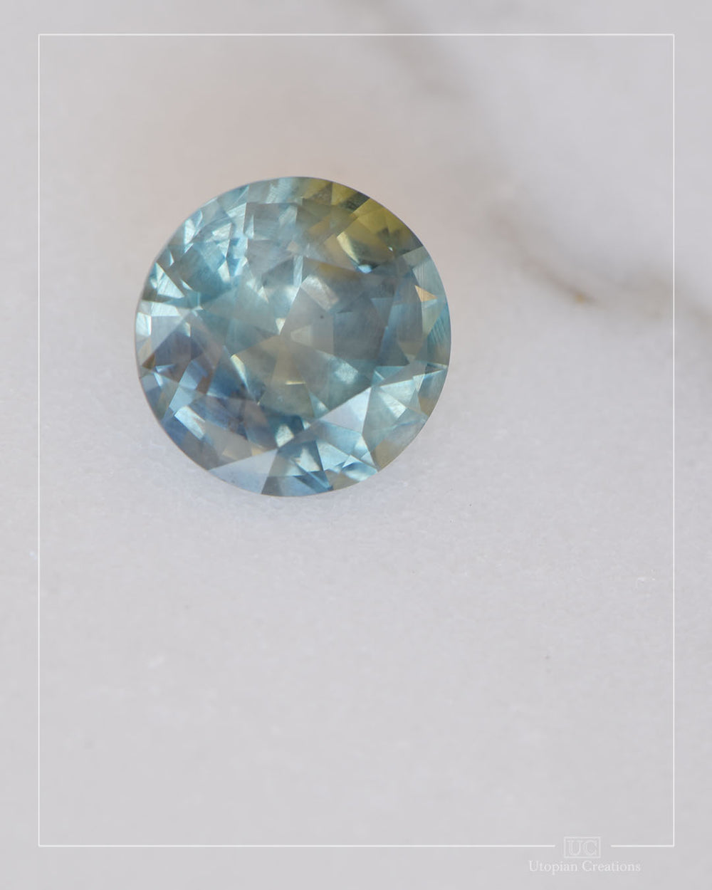 Montana Sapphire – 2.41ct Round Cut, Opalescent Parti, Teal, Orange