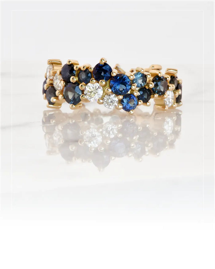Twisted band, yellow and white gold