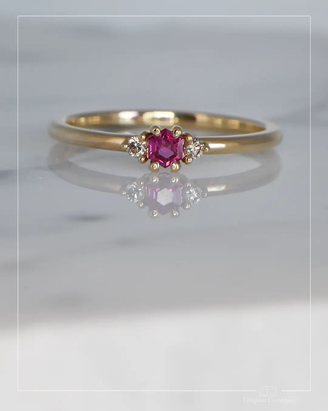 Solene - Ruby Mozambique  and Australian Diamond Trilogy - Aster Collection