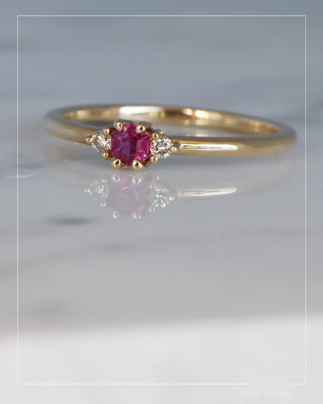 Solene - Ruby Mozambique  and Australian Diamond Trilogy - Aster Collection
