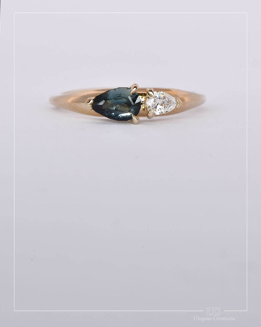 Thea - Australian Sapphire and Lab Diamond Toi et Moi Ring