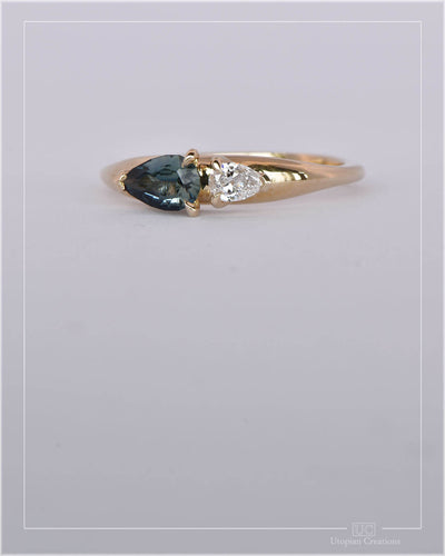 Thea - Australian Sapphire and Lab Diamond Toi et Moi Ring