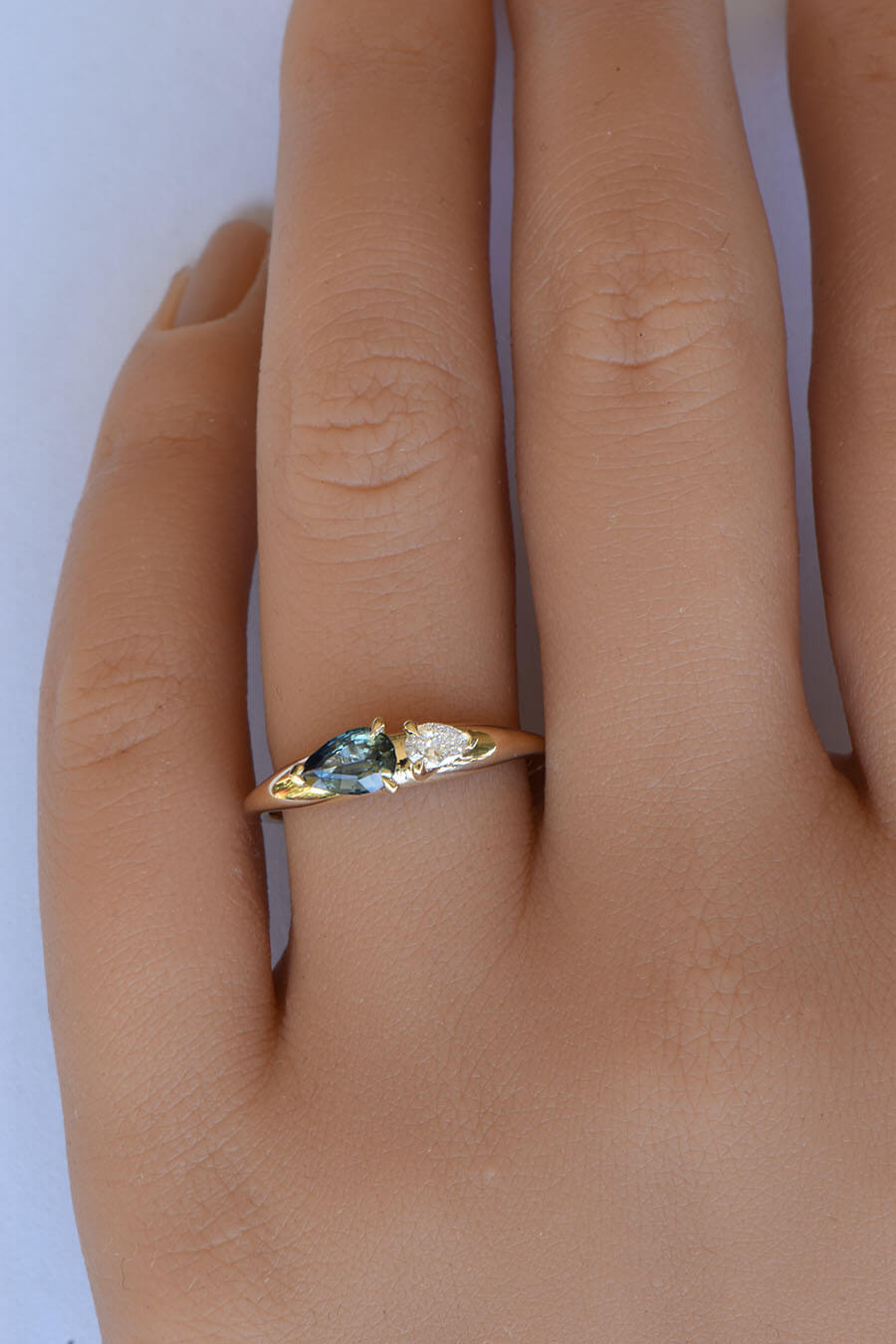 Thea - Australian Sapphire and Lab Diamond Toi et Moi Ring
