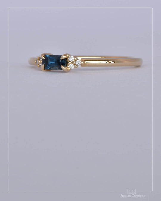 Thora - Blue Australian Sapphire and Diamond Ring