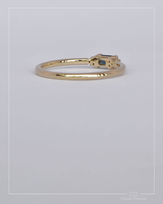 Thora - Blue Australian Sapphire and Diamond Ring