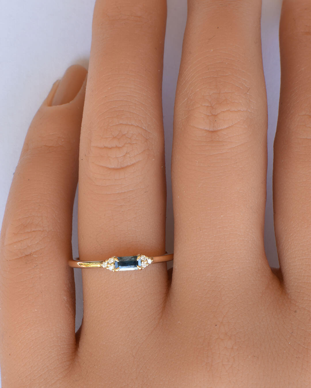 Thora - Blue Australian Sapphire and Diamond Ring