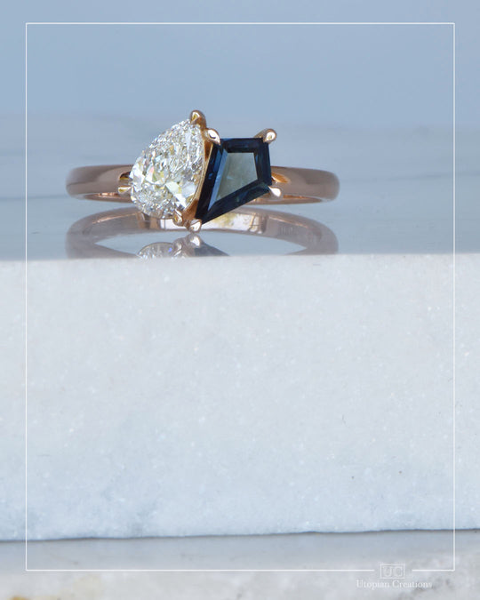 Maisie – Toi et Moi Australian Sapphire &amp; Diamond Ring