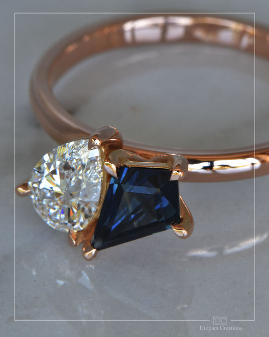 Maisie – Toi et Moi Australian Sapphire &amp; Diamond Ring