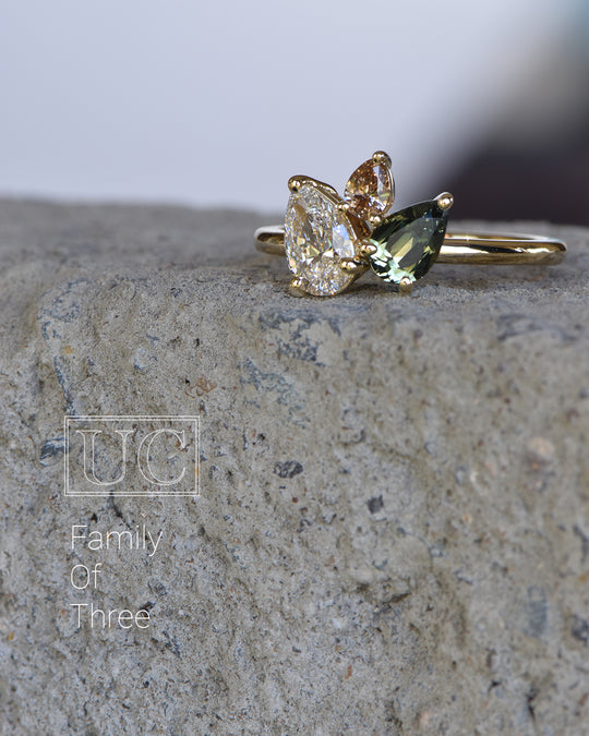 Anemone – Trilogy Australian Sapphire &amp; Argyle Champagne Diamond Ring