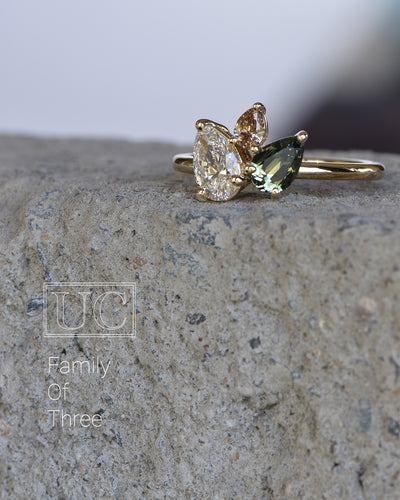 Anemone – Trilogy Australian Sapphire & Argyle Champagne Diamond Ring