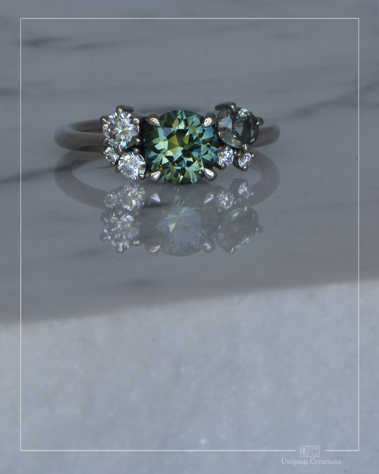 Unity -  Australian Sapphire cluster ring