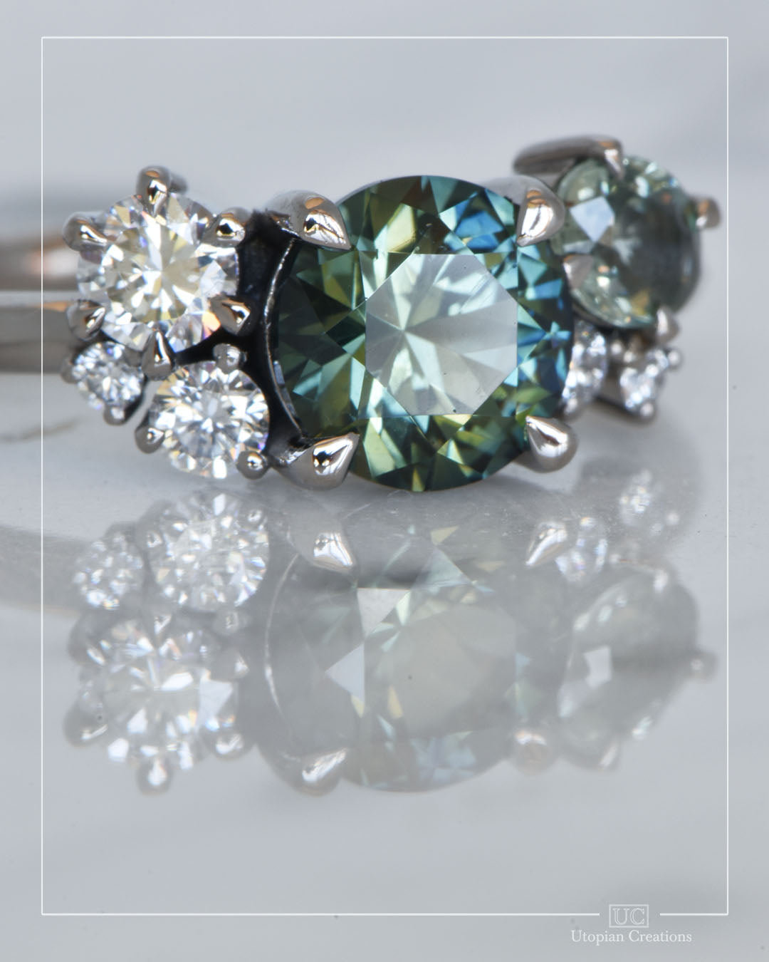 Unity -  Australian Sapphire cluster ring