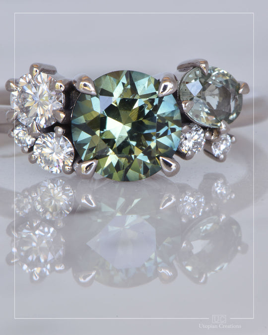 Unity -  Australian Sapphire cluster ring