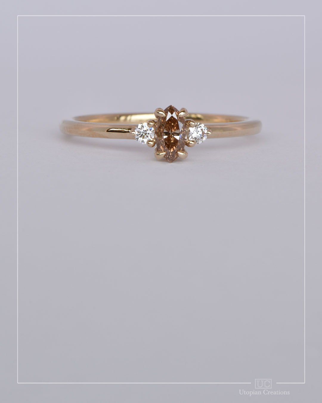 Verity - Argyle Champagne Diamond and Lab Diamond Ring