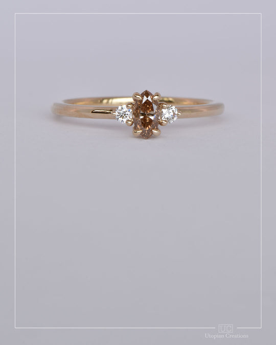 Verity - Argyle Champagne Diamond and Lab Diamond Ring