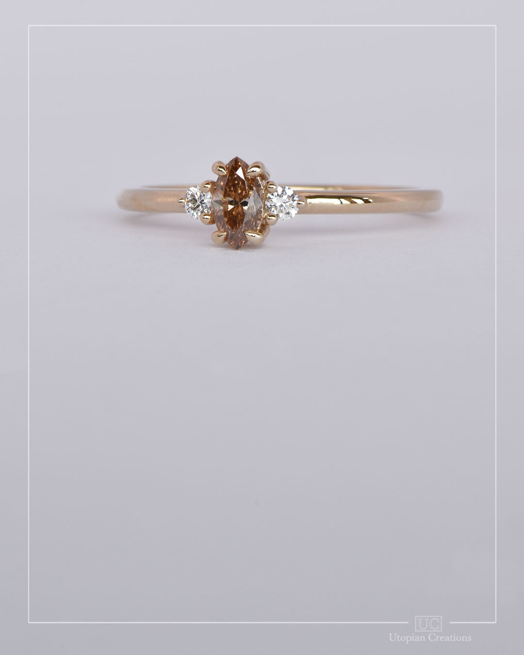Verity - Argyle Champagne Diamond and Lab Diamond Ring