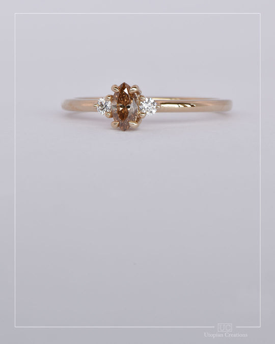Verity - Argyle Champagne Diamond and Lab Diamond Ring