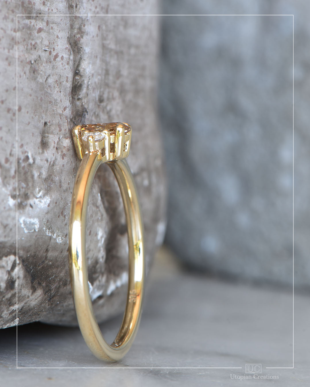 Verity - Argyle Champagne Diamond and Lab Diamond Ring