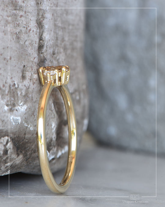 Verity - Argyle Champagne Diamond and Lab Diamond Ring