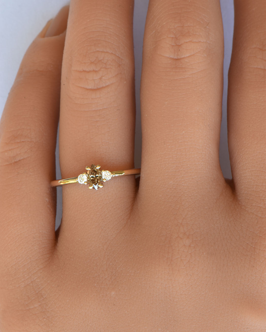 Verity - Argyle Champagne Diamond and Lab Diamond Ring