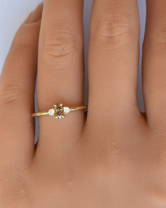 Verity - Argyle Champagne Diamond and Lab Diamond Ring