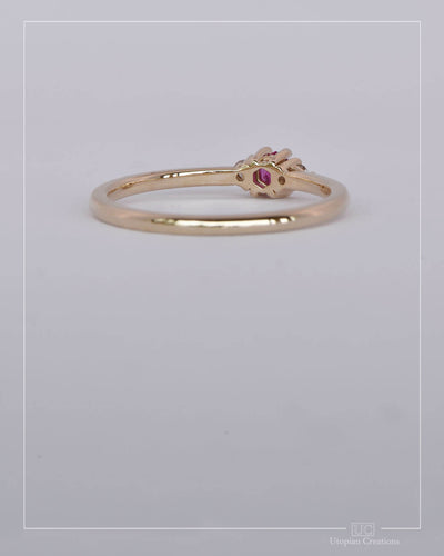 Vespera - Red Ruby and Argyle Diamond Ring