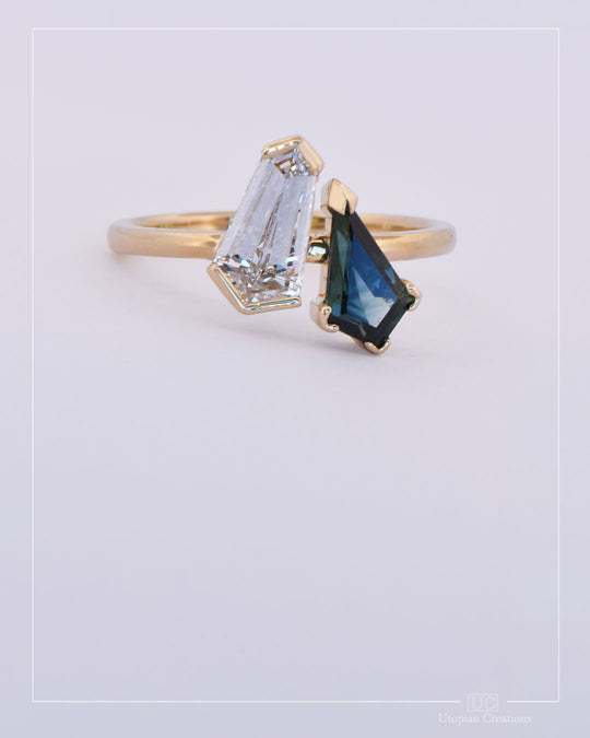 Vireya – Toi et Moi Australian Sapphire &amp; Diamond Ring