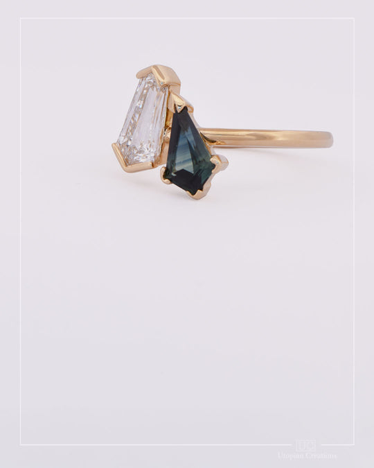 Vireya – Toi et Moi Australian Sapphire &amp; Diamond Ring