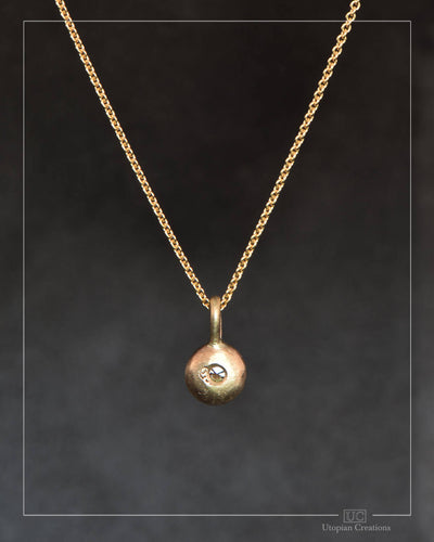 Argyle Diamond - 9k Yellow Gold - Pebble Pendant & Chain