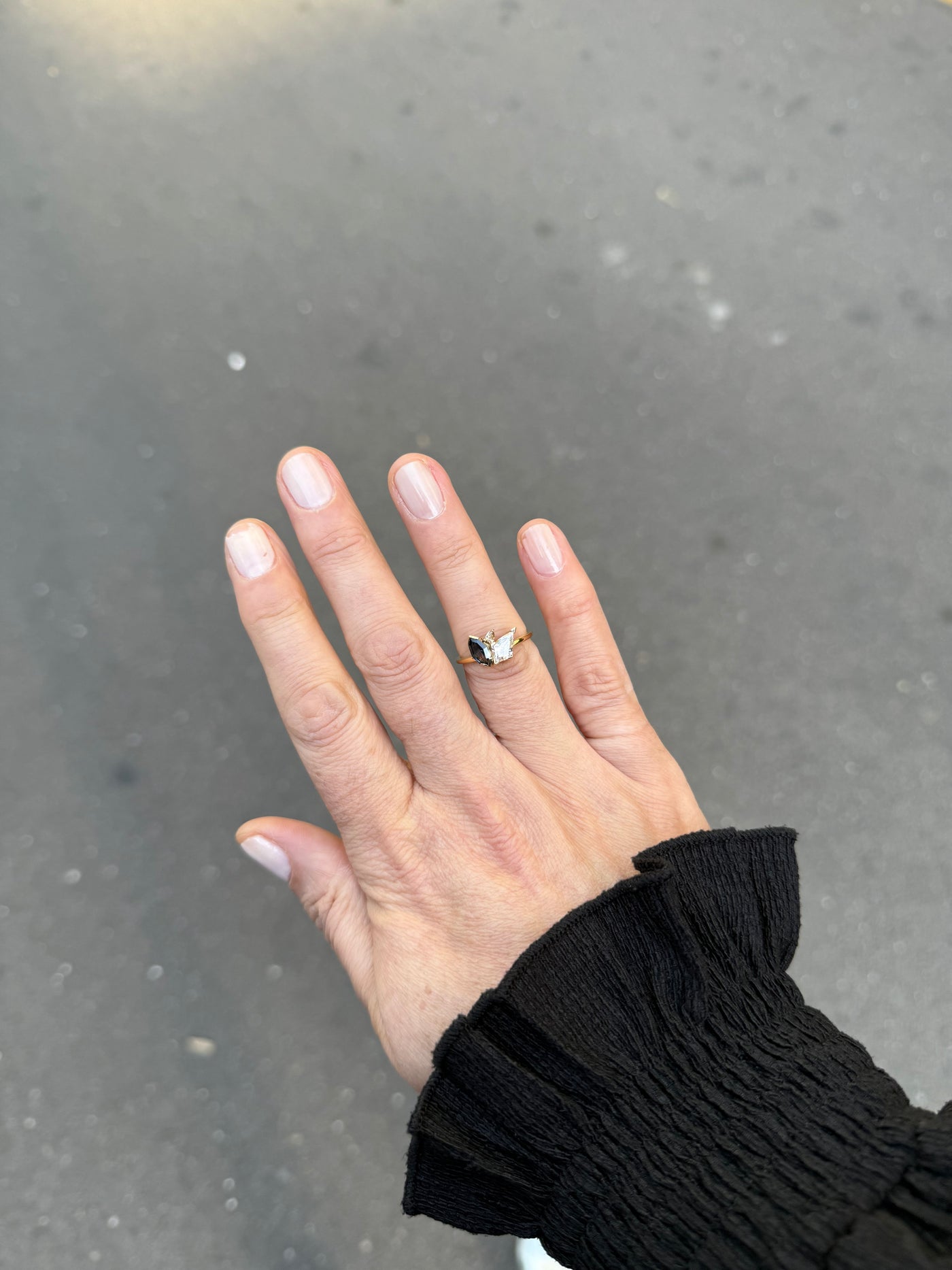 Cassia – Trilogy Australian Sapphire & Argyle Champagne Diamond Ring