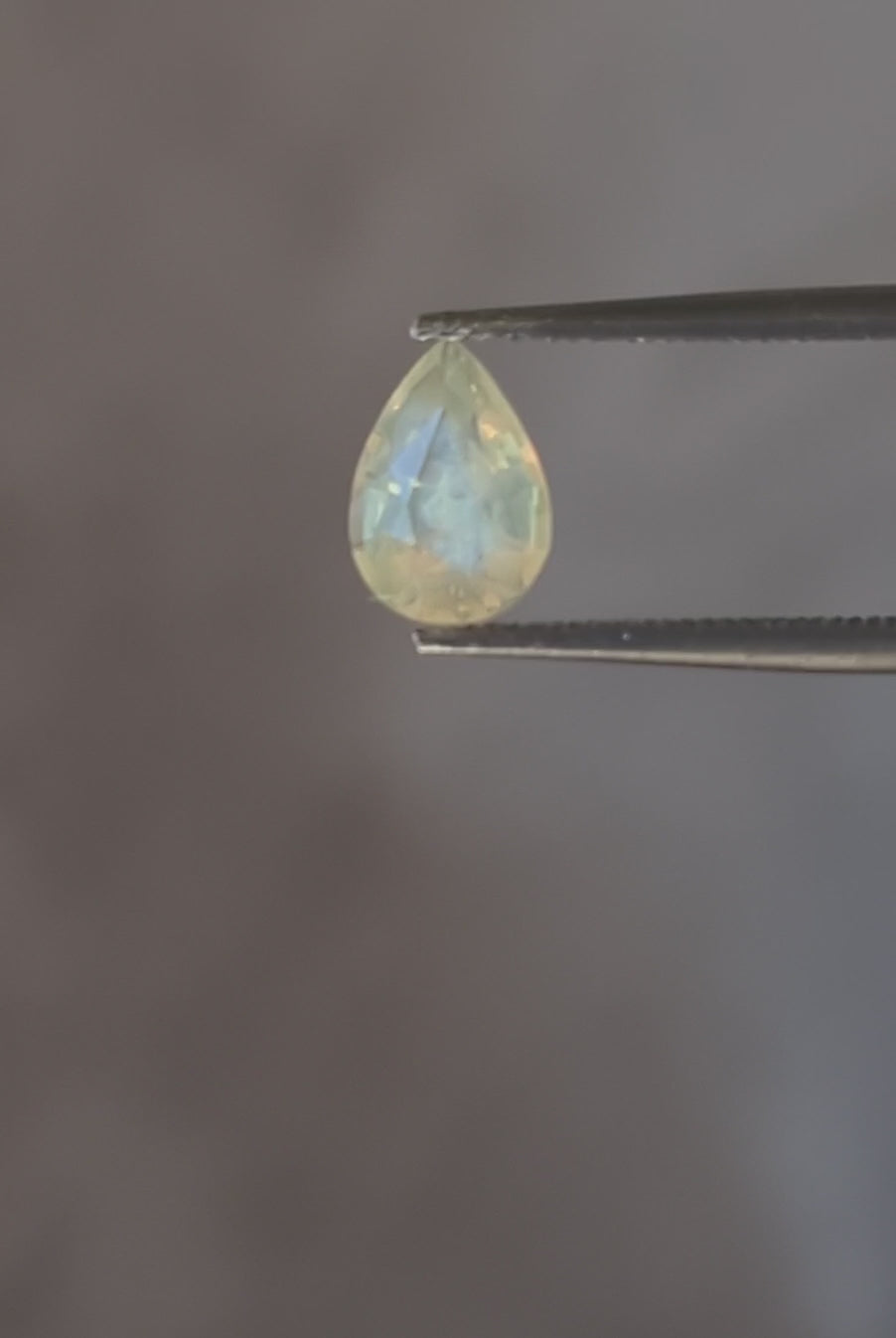 Montana Sapphire – 1.47ct Pear Cut, Opalescent Parti, Pastel Yellow, Green