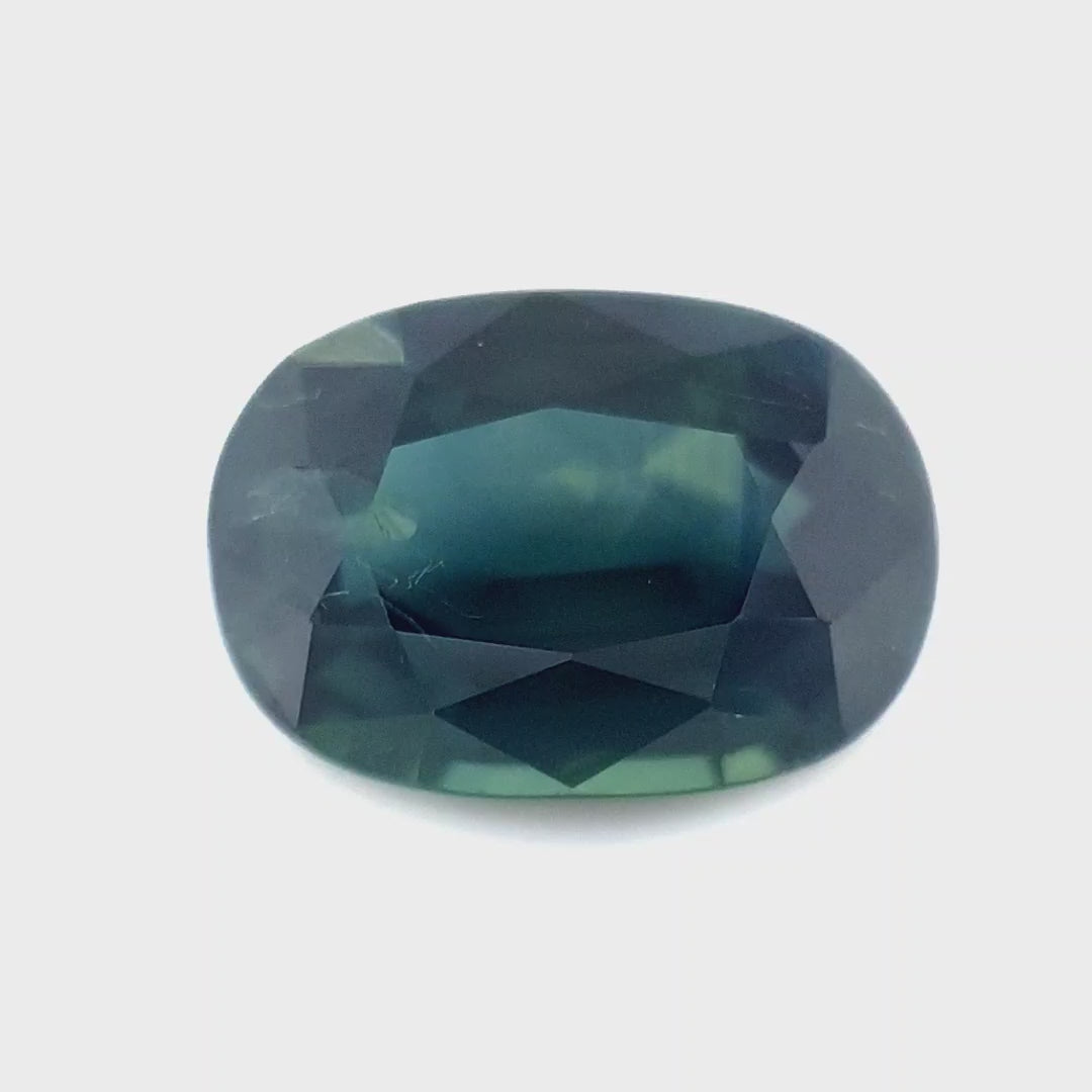 1.53ct Australian Sapphire, Parti, Blue, Teal, Yellow, Green - Oval
