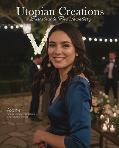 Asura Earrings – Royal Blue and Water-Worn Parti Sapphires with Saltwater Pearls